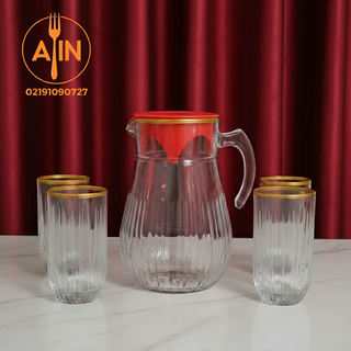 بلور سرویس۷پارچه سولو لب طلا نوری تازه +