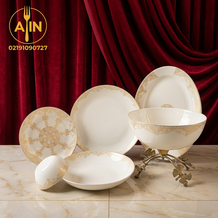 ارکوپال ۲6پارچه لئون طرح ویژن عسلی لوکس
