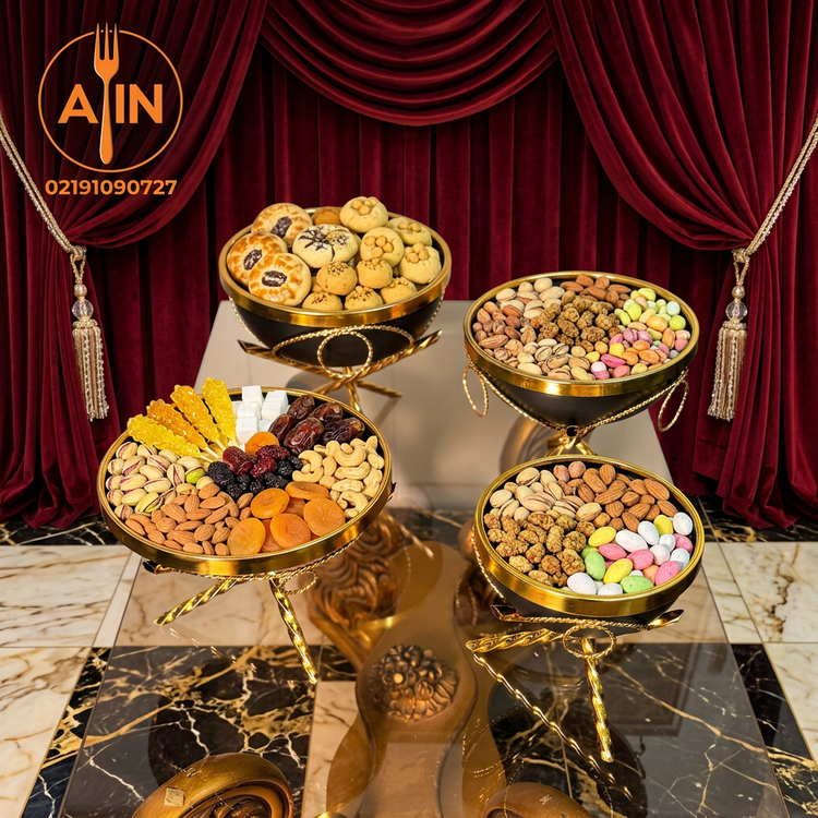 سرویس پذیرایی 4 پارچه مدل هیزم رنگ مشکی
