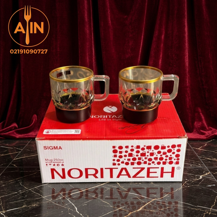 فنجان سیگما مشکی لب طلا