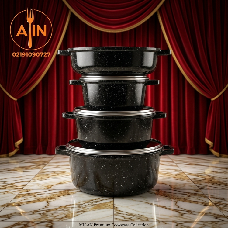 قابلمه سرویس۷پارچه چدن میلان رنگ مشکی