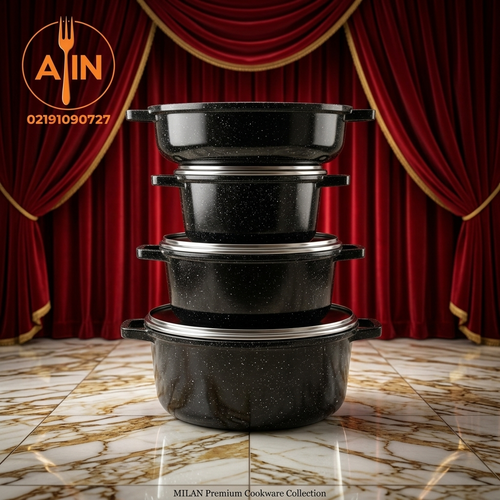 قابلمه سرویس۷پارچه چدن میلان رنگ مشکی